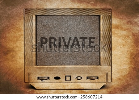 Private text on old tv