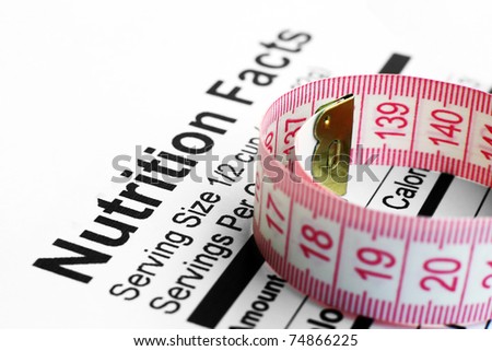 Nutrition facts and measure tape