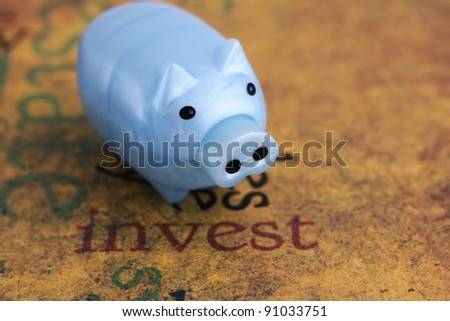 Invest and piggy bank concept