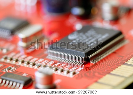 Technology - view of a mother board.