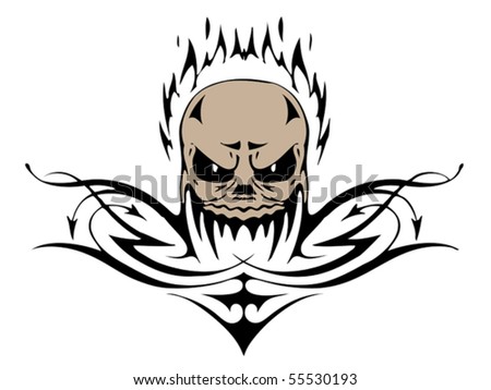 stock vector : scull tattoo