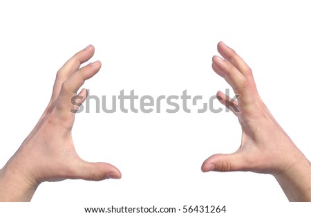 Men\'s hands trying to grab or hold something isolated