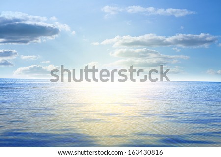 Blue sky,sun and sea