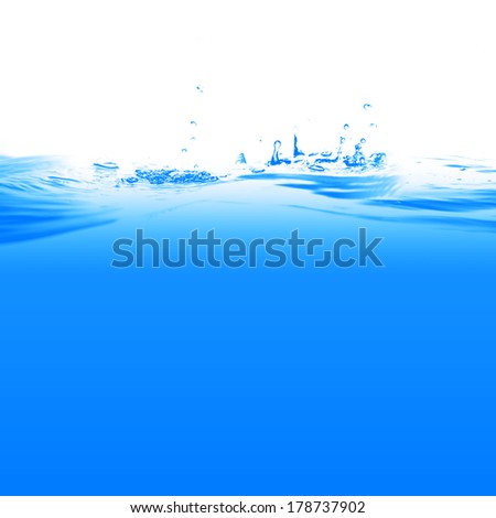 Water and air bubbles over white background with space for text