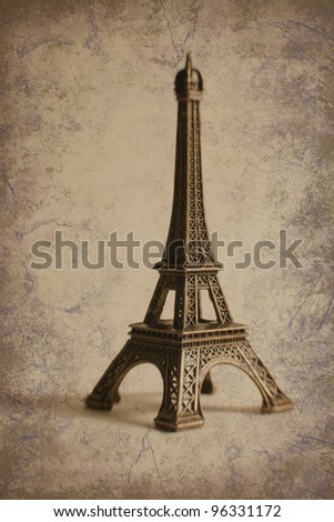Detailed Picture  Eiffel Tower on Stock Photo   Small Eiffel Tower On Grunge Background  Lensbaby Image