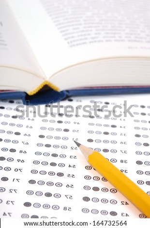 Standardized quiz or test score sheet with multiple choice answers