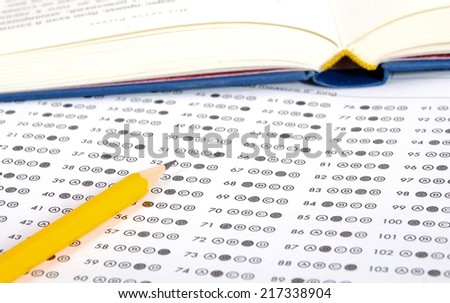 Education. Test sheet and book