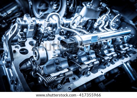 The powerful engine of a car