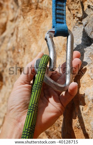 A climbers rope and quick-draws