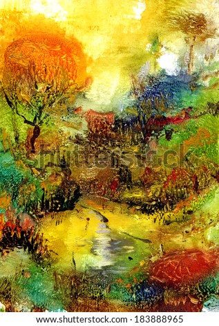 abstract landscape- Abstract oil painting. My own landscape artwork.