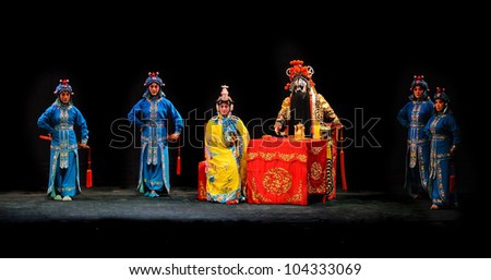 BEIJING - MAY 28: Actors of the Beijing Opera Troupe perform the famous story \