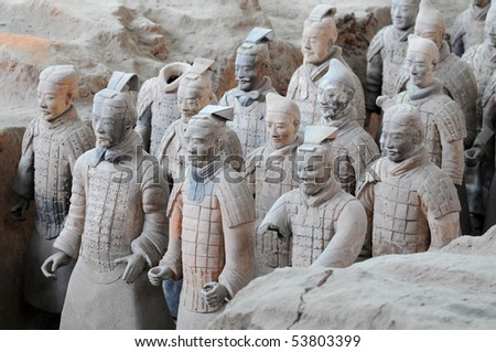 Terracotta army warriors in Xian, China