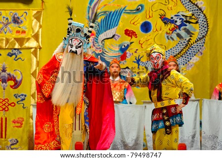 BEIJING - JUNE 6: Actors of the Beijing Opera Troupe perform the famous story \