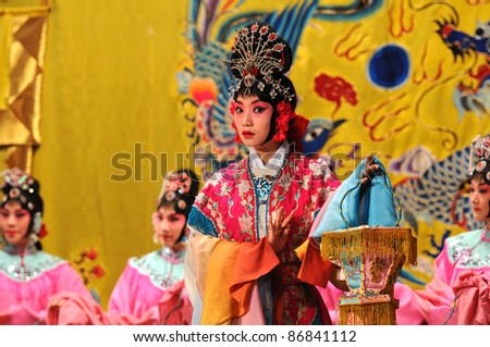 BEIJING - NOVEMBER 16: Unidentified actors of the Beijing Opera Troupe perform the famous story \