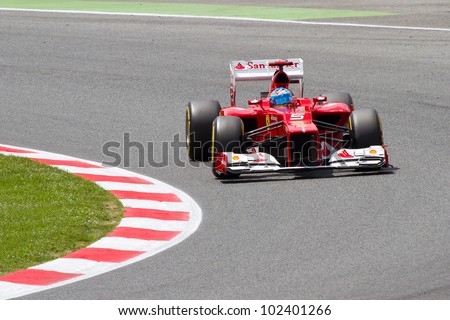 Formula  Qualifying on Alonso Of Ferrari F1 Team Racing At Qualifying Session Of Formula One