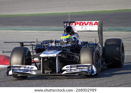 BARCELONA, SPAIN - FEBRUARY 21: Bruno Senna of Williams F1 team races during Formula One Teams Test Days at Catalunya circuit on February 21, 2012 in Barcelona, Spain.