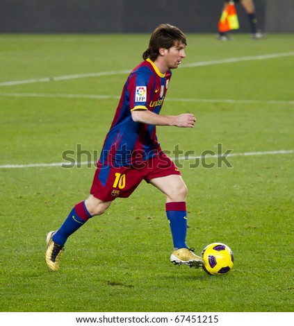 BARCELONA - DECEMBER 13: Nou Camp stadium, Spanish League Soccer match: FC Barcelona - Real Sociedad, 5 - 0. In the picture, Leo Messi in action. December 13, 2010 in Barcelona (Spain).