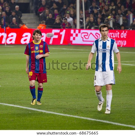 BARCELONA - DECEMBER 13: Nou Camp stadium, Spanish Soccer League match: FC Barcelona - Real Sociedad, 5 - 0. In the picture, Leo Messi in action. December 13, 2010 in Barcelona (Spain).