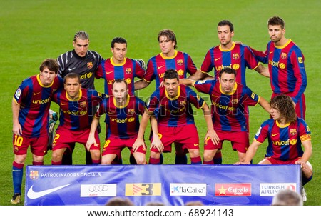 barcelona fc players 2011. stock photo : BARCELONA