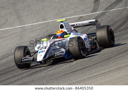 BARCELONA - OCTOBER 9: Daniil Move of P1 Motorsport team racing at Formula Renault 3.5 World Series, on October 9, 2011, in Circuit de Catalunya, Barcelona, Spain. The winner was Albert Costa.