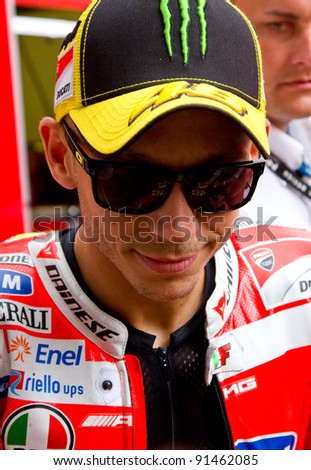BARCELONA - JUNE 4: Valentino Rossi in the paddock during Qualifying Session of MotoGP Grand Prix of Catalunya, on June 4, 2011 in Barcelona, Spain.