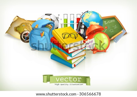 School, vector illustration isolated on white