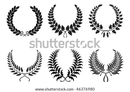 Wreath Set, Silhouette Stock Vector Illustration 46376980 : Shutterstock