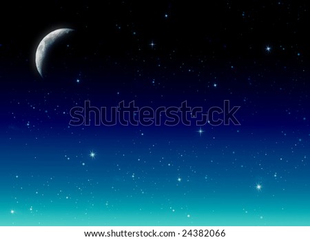 Moon and stars background
