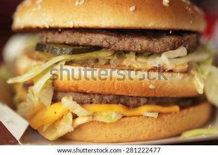 full frame cheeseburger background texture