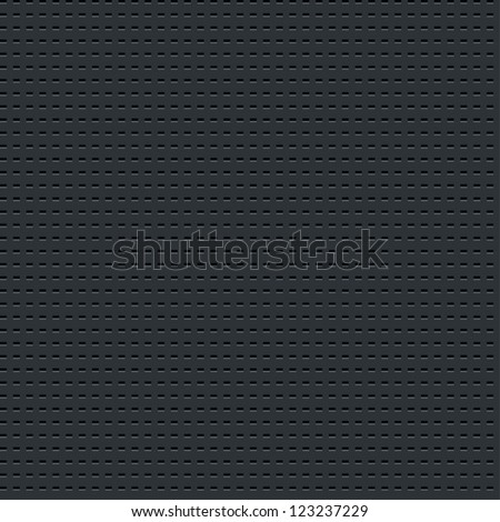 Seamless texture subtle pattern perforated metal tile surface with rectangle hole dark gray background. Contemporary swatch modern style. Web design elements vector illustration in 8 eps