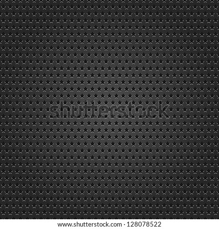 Seamless texture black metal surface star perforated background. This image for clip-art design element is a bitmap copy of my vector illustrations