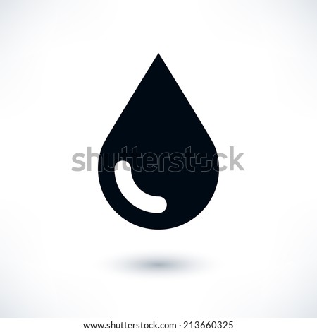 Buy and Sell Stock Vector illustration: Black drop icon with gray shadow on white background. Simple, solid, plain, flat style. Vector illustration graphic web design element in 8 eps