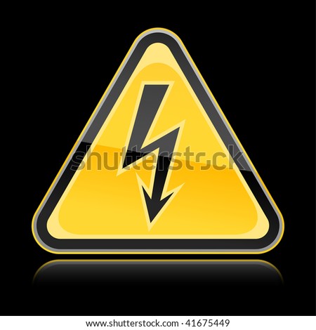 stock-vector-yellow-hazard-warning-sign-with-high-voltage-symbol-on ...