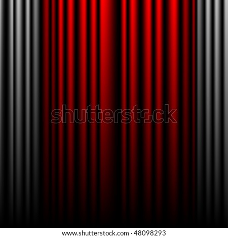 Closed colored gray and red theater curtains background in the mesh technique