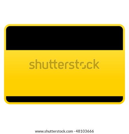 Yellow hazard warning blank name tag empty sticker isolated on white background