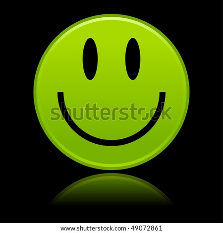 stock vector Matted green smiley faces on black