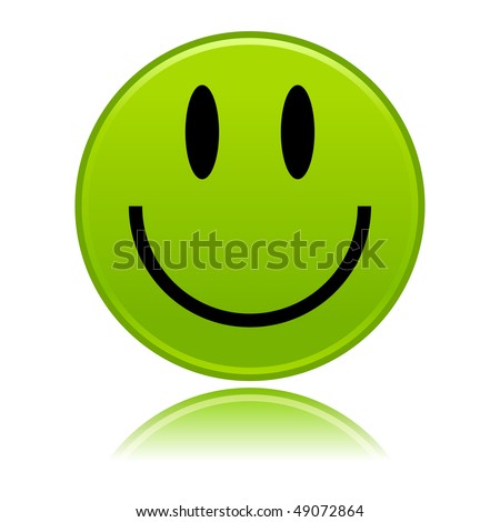stock vector Matted green smiley faces on white