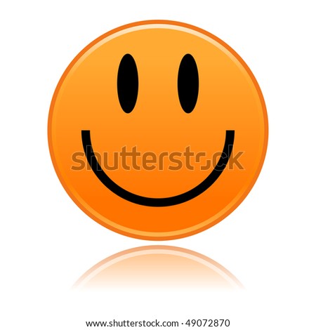 stock vector Matted orange smiley faces on white