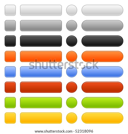 Satine colored clear internet web buttons group on white background