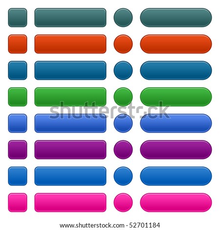 Matted colorful blank internet web buttons collection on white Matted colorful blank internet web buttons collection on white background