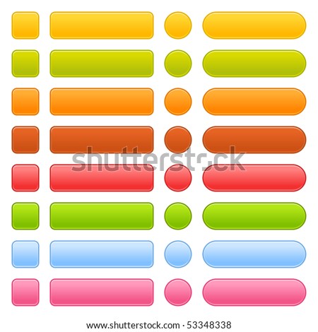 Matted colorful blank internet web buttons series on white background