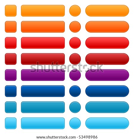 Satine colorful empty internet web buttons pack on white background