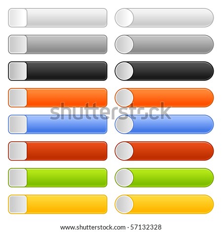 16 blank web 2.0 button navigation panel. Colored rounded rectangle shapes on white background