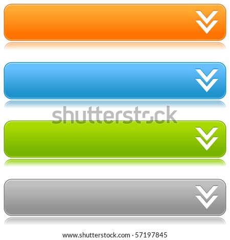 Matted satin color buttons with download sign on a white background