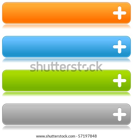Matted satin color buttons with plus symbol on a white background
