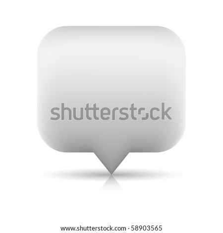 Blank web button navigation map pin icon with reflection and shadow on white