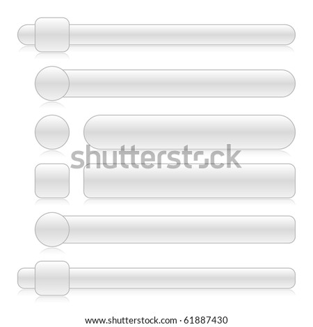 Gray blank glossy web 2.0 navigation panel with reflection on white background