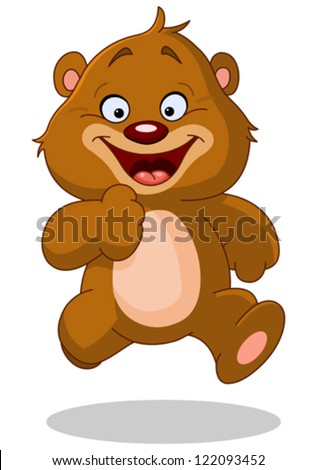 Happy teddy bear running Happy teddy bear running