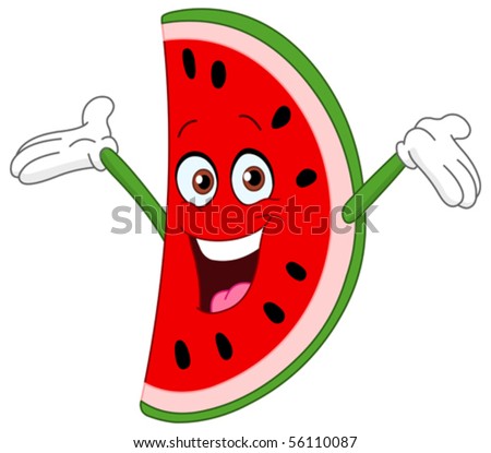 Watermelon Slice Cartoon. Cartoon watermelon slice