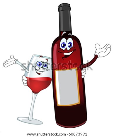 stock-vector-a-bottle-of-wine-and-a-glass-hugging-each-other-60873991.jpg (389×470)